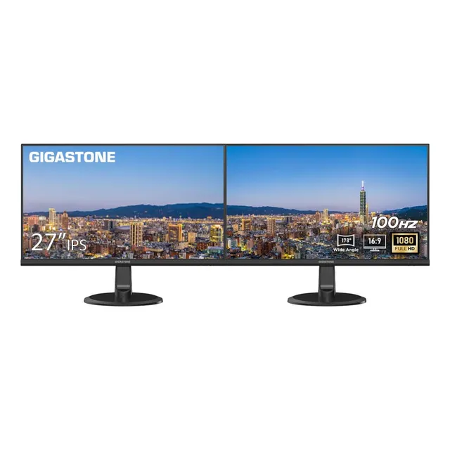 Monitor Led Gigastone De 27 Pulgadas 2-pack 100hz Fhd 1920