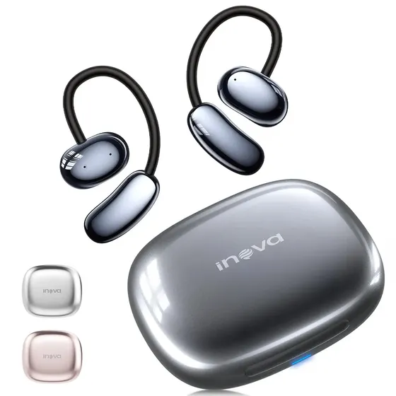 Fone de Ouvido Inova Bluetooth 6.0 Esportivo, com Gancho e Cancelamento de Ruído IPX5