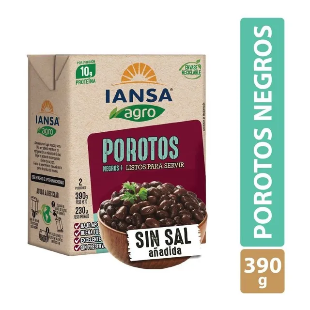 Porotos Negros Listos Iansa Agro 390 G