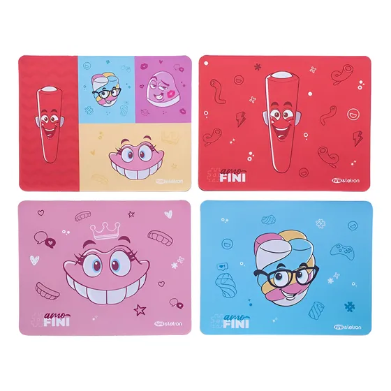 Kit 4 Un Mouse Pad Fini Divertidos Todas As Estampas Slim