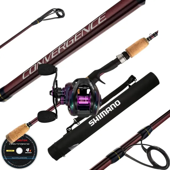 Combo Caña Shimano Convergence 7-20lbs + Reel Caster Unlimit