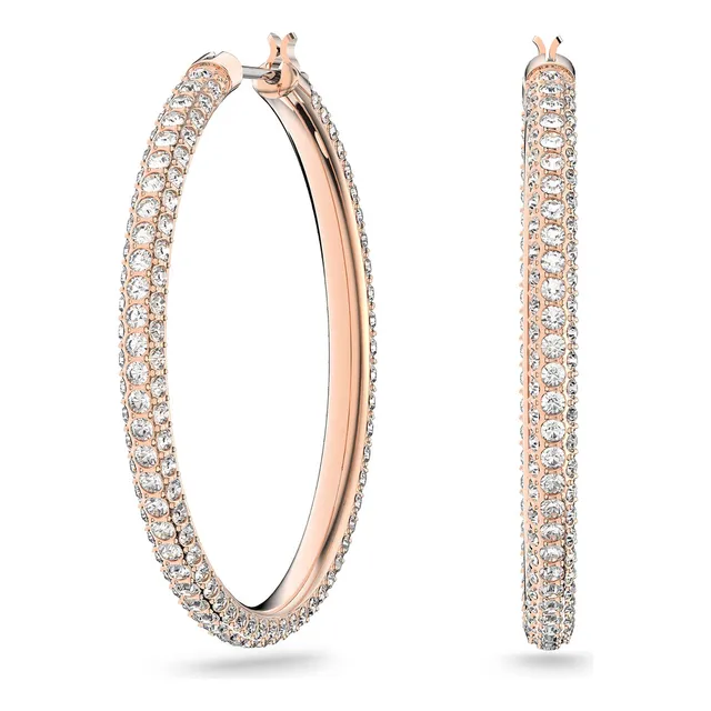 Swaro Pendientes Aretes Tipo Argolla De Cristal Rosa De En