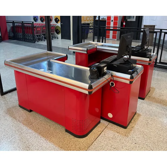 Mostrador Para Cajas En L Con Doble Nivel