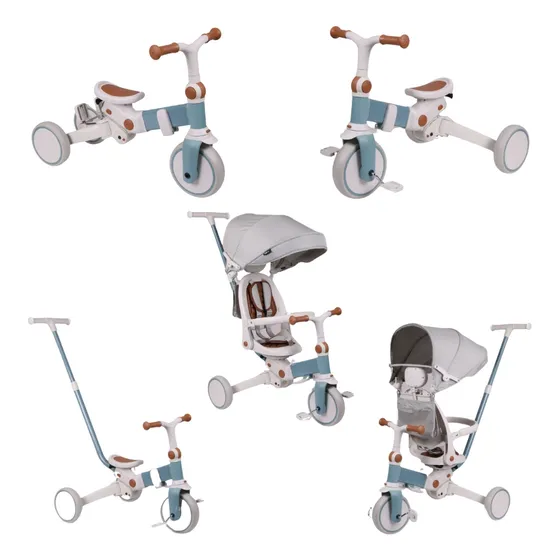 Triciclo Multifuncional E-lite Trike 5 Em 1 - Premium Baby Cor Off White E Azul