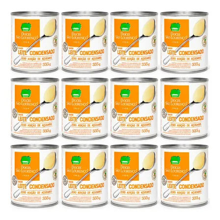 Kit 12 Leite Condensado Zero Açucar Lactose 335 Sao Lourenco