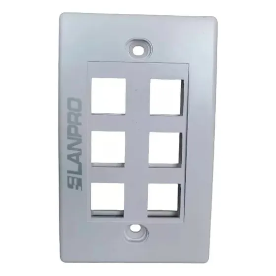 Wall Plate O Tapa Para Red Lampro 6 Puertos