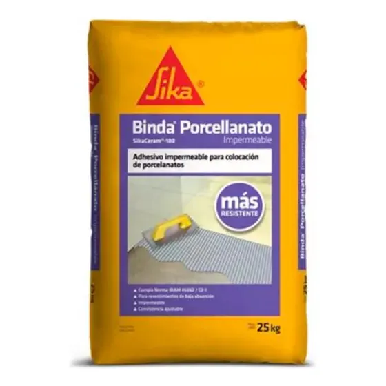 25kg Binda Porcelanato Impermeable Cemento Adhesivo En Polvo