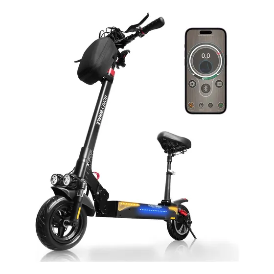 Honey Whale T4B Scooter Electrico Plegable para Adultos Color Negro Motor 1000W-Max Velocidad 55KM/H-MAX Batería 13AH Autonomía 45KM-MAX Luz Direccional Honeywhale Patin electrico con Bluetooth