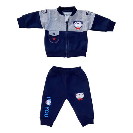 Conjunto Buzo 2 Piezas Franela Modelo Oso Para Niño