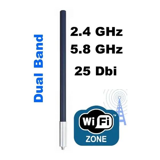 Antena Omni 25dbi 2.4ghz Profissional Wireless + Cabo 50 Cm