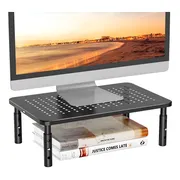 Base Para Soporte De Monitor Ajustable Notebook Pc Elevador Negro