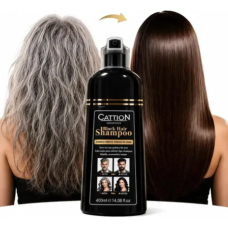 Shampoo Pinta Preto Ou Castanho 400ml - Cobre Fios Brancos 4 Castanho