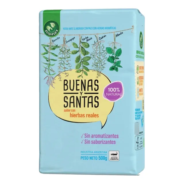 Yerba Mate Buenas y Santas Mediana 1/2 Kg