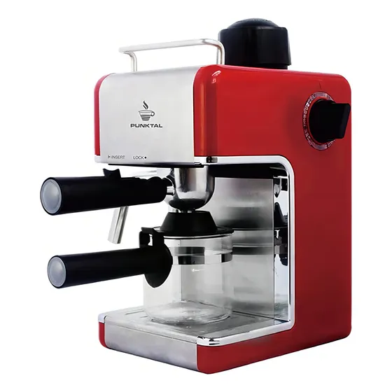 Cafetera Punktal Pk-c103 Maquina Capuchino Cafe Expresso Color Rojo