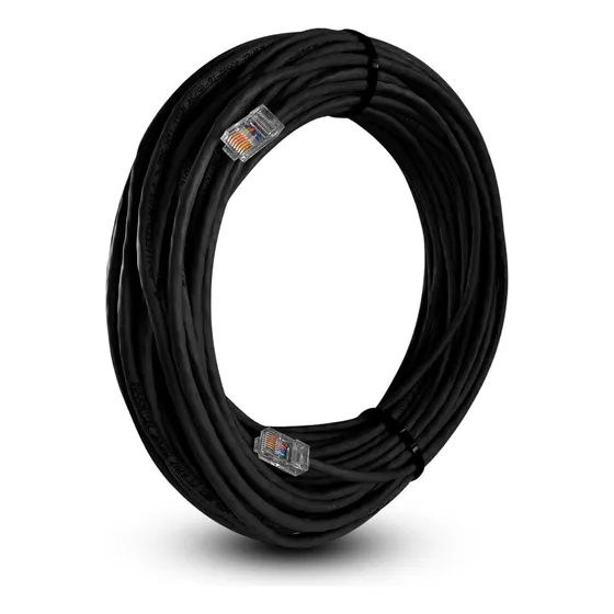 Cabo De Rede Cat6 Preto Gigalan - 18 Metros - 100% Cobre