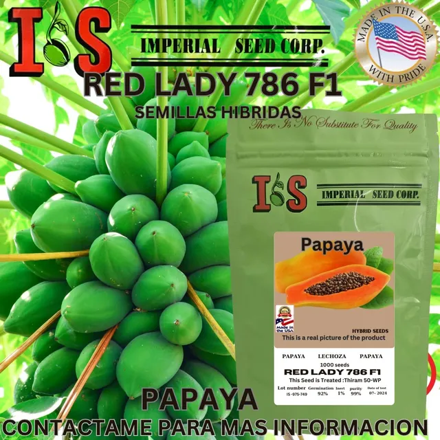 Lechoza Semillas Hibrida Red Lady F1 Producida En Usa