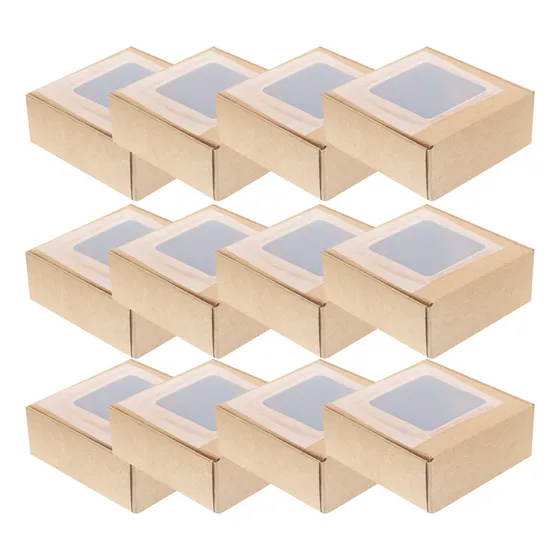 Recipiente Transparente Con Tapa, Caja De Cartón Blanco, 20