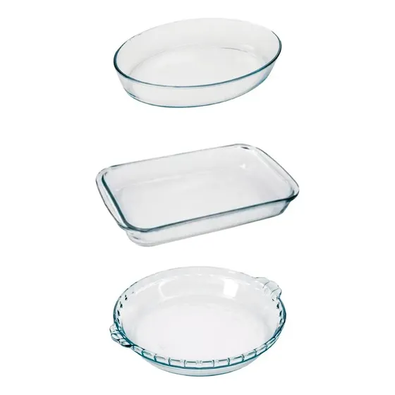 Kit 3 Fuentes Vidrio Templado Marinex Aptas Horno