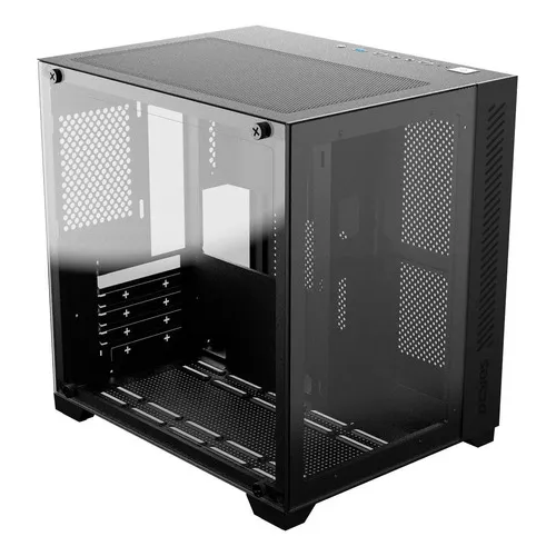 Gabinete Gamer Black Vulcan Frontal E Lateral Vidro Pcyes Cor Preto
