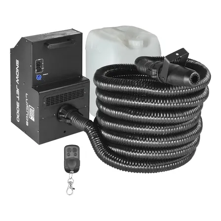 Máquina De Neve 3000w Dmx Mangueira 10 Mt Flocos Fino E Leve 220v Preto