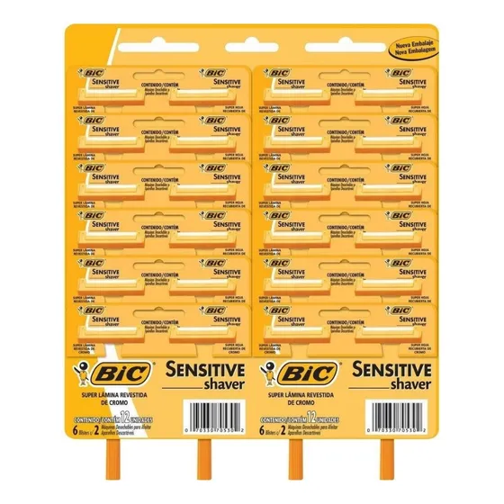 Aparelho De Barbear Bic Sensitive Shaver- 1 Cartela(24uni)