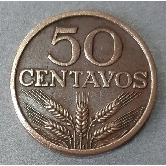 Moeda De 50 Centavos De 1971 Origem Portugal. Km#596 Sob* 