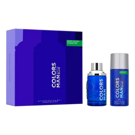 Perfume Hombre Benetton Colors Blue Edt 100ml + Deo Set
