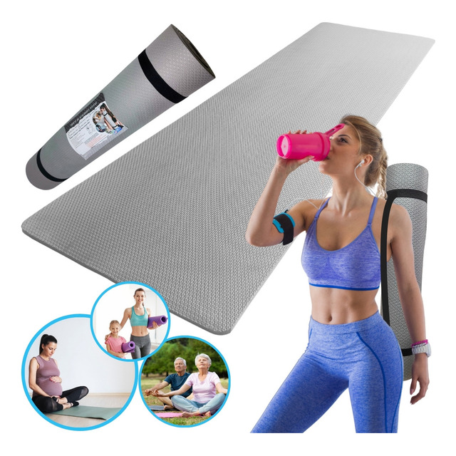 Tatame Esteira Para Yoga Exercícios Físicos 1,80mx53cmx5mm Cor Cinza Tatame Esteira Para Yoga Exercícios Físicos 1,80mx53cmx5mm Cor Cinza