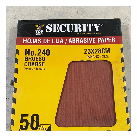 Hojas De Lija Security No.240 Grueso Aluminum Oxide