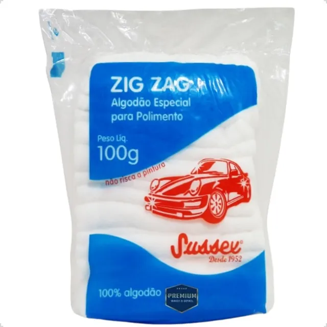 Algodão Automotivo Zig Zag Polimento 100g 