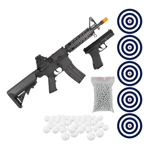 Kit Airsoft Rifle M4 A1 6mm Spring E Pistola Gk V307 6mm