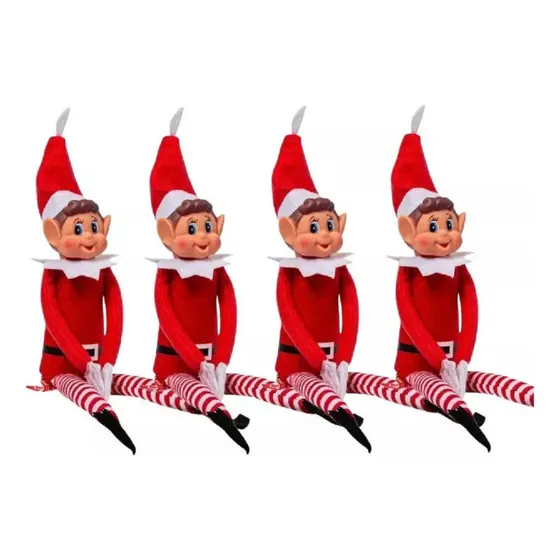 Muñecos De Elfos Navideños Rojos De 4 Piezas Para Decoración