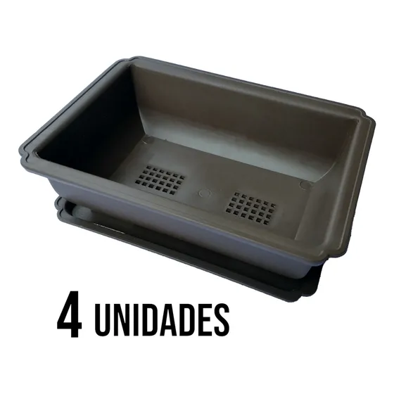 Matero Rectangular De Plástico Jardinera Maceta Bonsaicactus