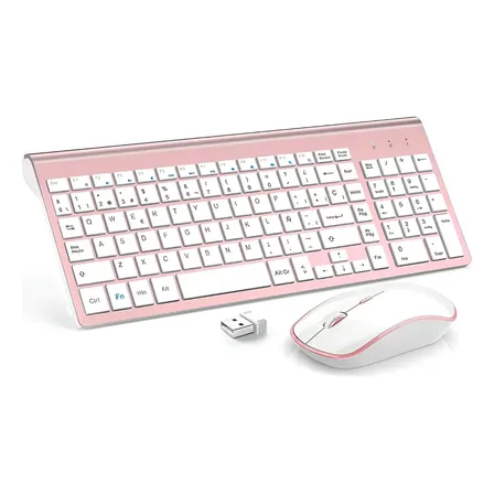 Kit De Teclado Y Mouse Inalámbricos Con Receptor Usb Español