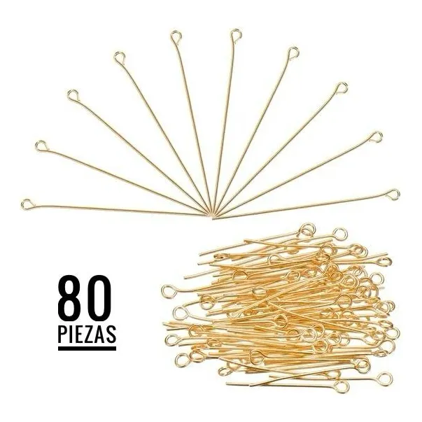 Alfileres De Ojo Para Bisutería 5cm (80piezas)