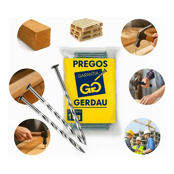 Prego Gerdau 1kg Com Cabeça Ferro Polido Variações
