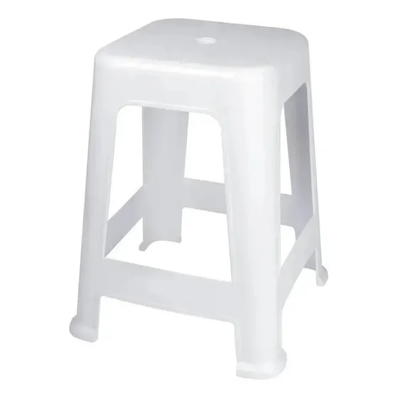 Banco Taburete - Pvc - Blanco Bela Vista - Adeleste