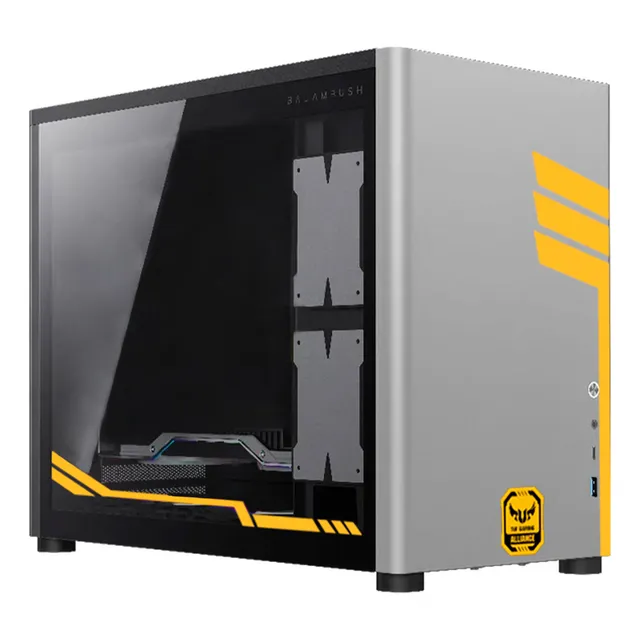 Gabinete Gamer Xtreme Pc Gaming Tuf Edition Cxttu985gy Micro Torre Micro Atx/itx Usb-c Cristal Templado Gris