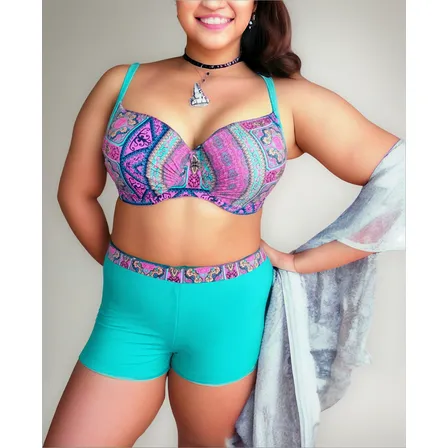 Bikini Tipo Short Tiro Alto 2 Piezas - Bikcshort/01