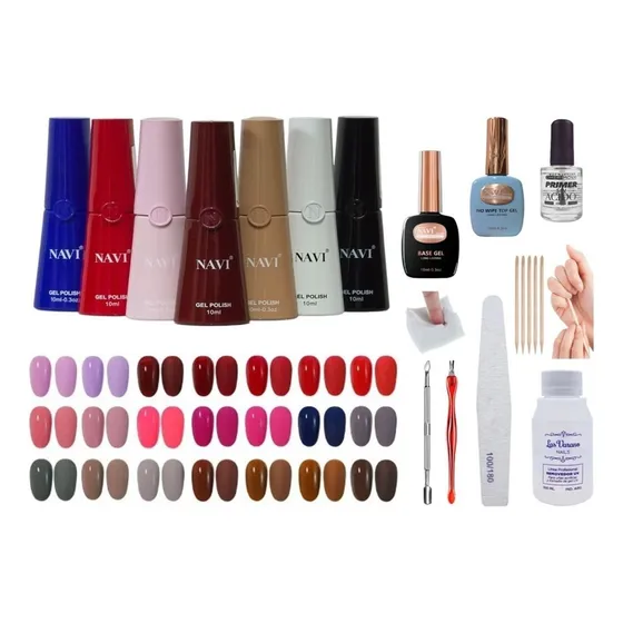 Kit Inicial X16u Insumos Esmaltes Semipermanentes Base Top