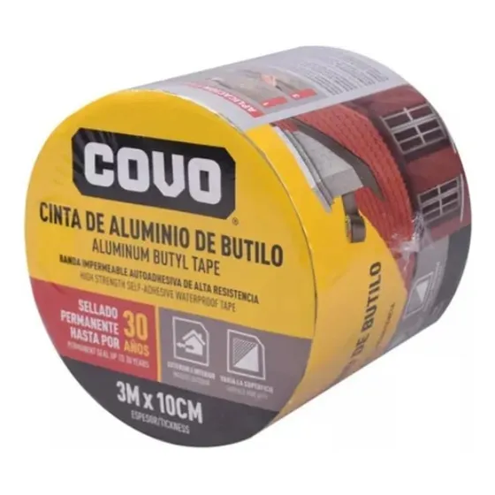 Cinta De Aluminio Impermeabilizante De Butilo 3mts Covo