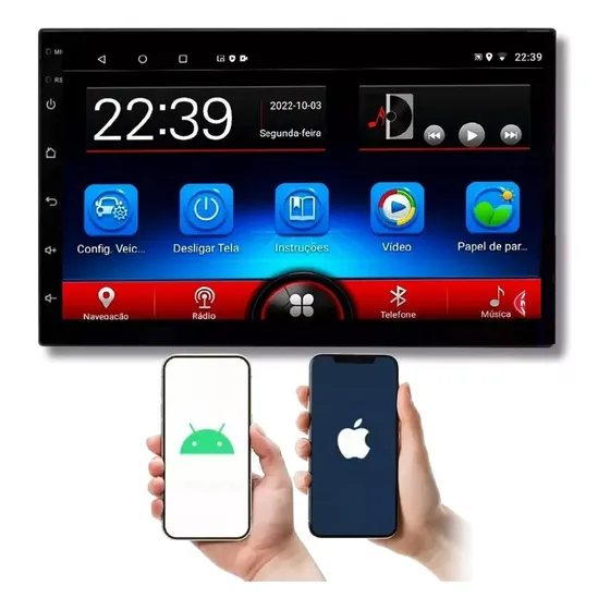 Central Multimidia Android 11 Universal 2din 7p Wifi Gps