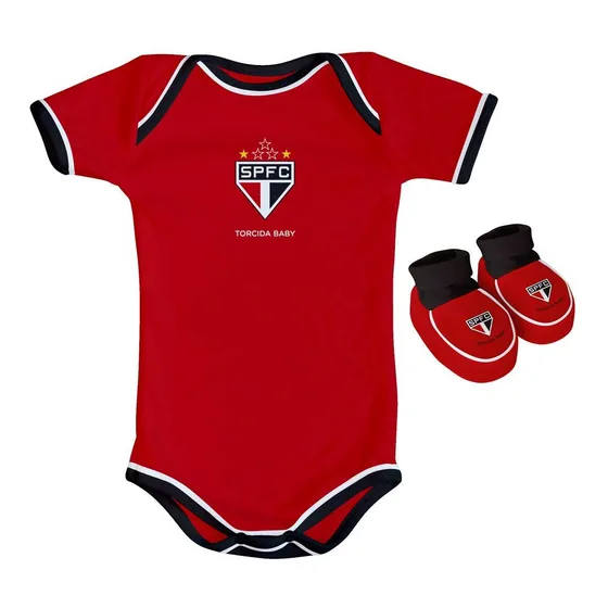 Body Sao Paulo Bebe + Pantufa Conjunto Oficial