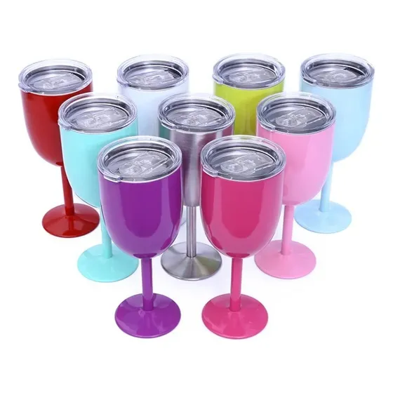 Copa De Acero Inoxidable Térmica Tapa Antiderrame Vino 12oz