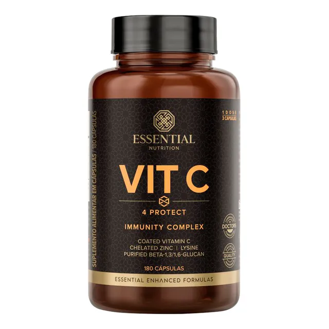 Vitamina C Vit Protect 180 Caps Essential Nutrition Sabor Natural