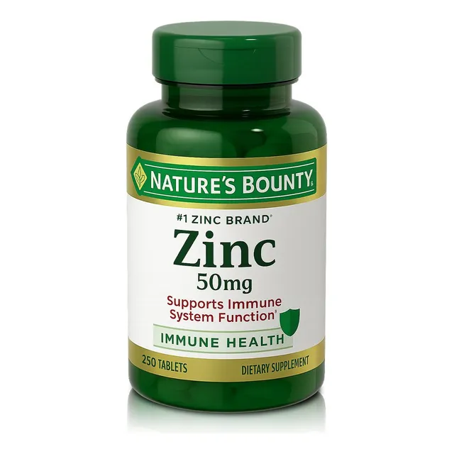 Zinc 50 Mg (250 Tabletas)  Natures Bounty Sin Sabor