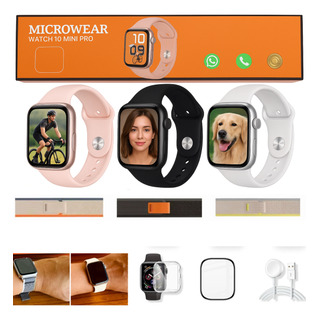 Relógio Smartwatch W10 Mini Pro 41mm Nfc Gps Com 2 Pulseiras Relógio Smartwatch W10 Mini Pro 41mm Nfc Gps Com 2 Pulseiras
