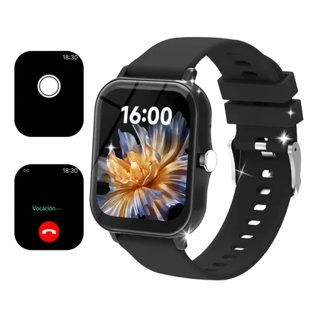 Reloj Smartwatch Unisex Con Llamadas Bluetooth Negro