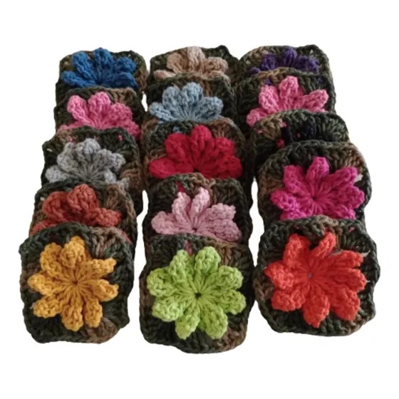 Flores De Catavento De Crochê Para Tapete 