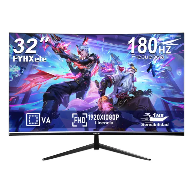 Monitor Gamer Fyhxele 32 pantalla computadora 1920 X 1080 Panel 180hz 127V sRGB del 99 % hdmi/display port negro
